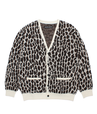 LEOPARD MOHAIR JACQUARD KNIT CARDIGAN