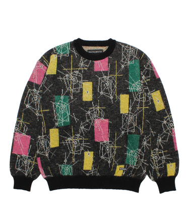 JACQUARD MOHAIR KNIT SWEATER