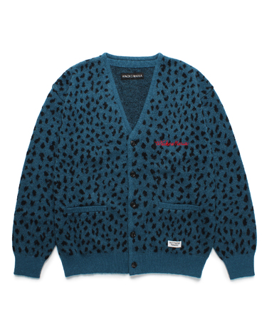 LEOPARD MOHAIR KNIT JACQUARD CARDIGAN