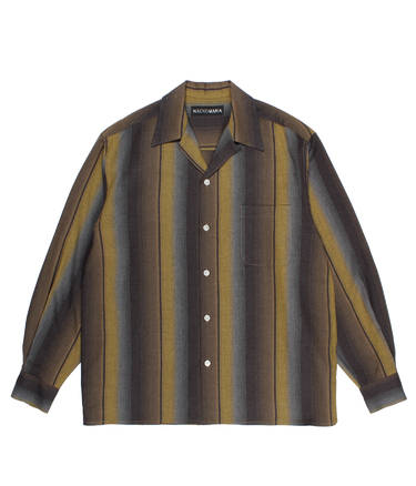 OMBRE STRIPED OPEN COLLAR SHIRT
