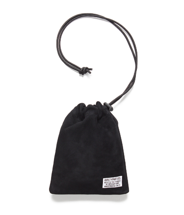 SUEDE LEATHER DRAWSTRING BAG