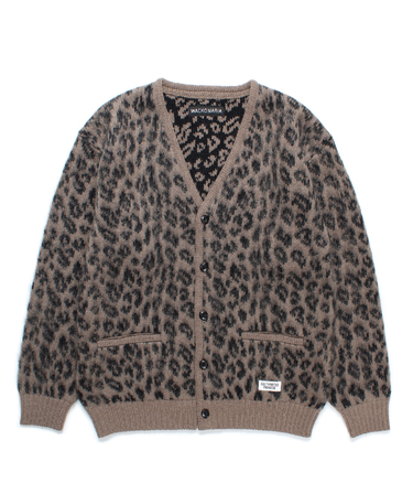 LEOPARD HEAVY MOHAIR KNIT CARDIGAN