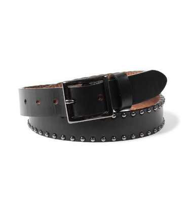 WOLF’S HEAD / STUDS LEATHER BELT