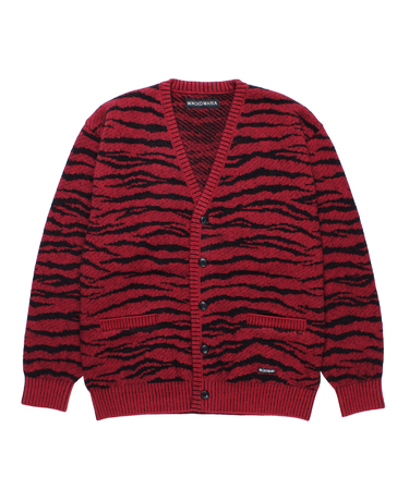TIGER MOHAIR JACQUARD KNIT CARDIGAN
