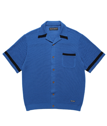 KNIT OPEN COLLAR SHIRT