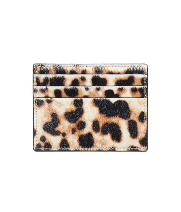 SPEAK EASY / LEOPARD HAIR-ON LEATHER CARD CASE