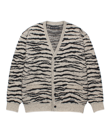 TIGER MOHAIR JACQUARD KNIT CARDIGAN