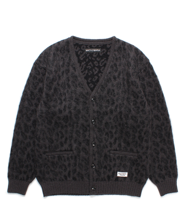 LEOPARD HEAVY MOHAIR KNIT CARDIGAN