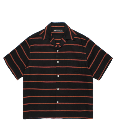 STRIPED OPEN COLLAR SHIRT