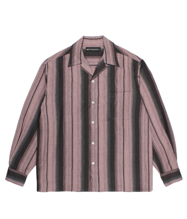 OMBRE STRIPED OPEN COLLAR SHIRT