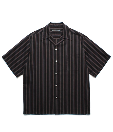 STRIPED OPEN COLLAR SHIRT