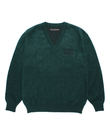 MOHAIR KNIT V NECK SWEATER
