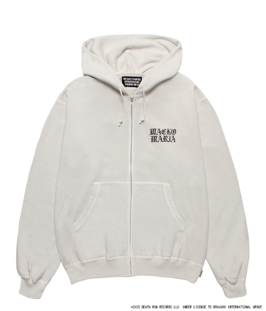 DEATH ROW RECORDS / GARMENT DYED ZIP UP HOODED SWEAT SHIRT