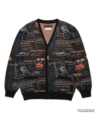 JEAN-MICHEL BASQUIAT / JACQUARD KNIT CARDIGAN