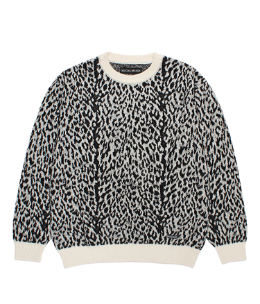 LEOPARD JACQUARD KNIT SWEATER