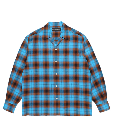 OMBRE CHECK OPEN COLLAR SHIRT