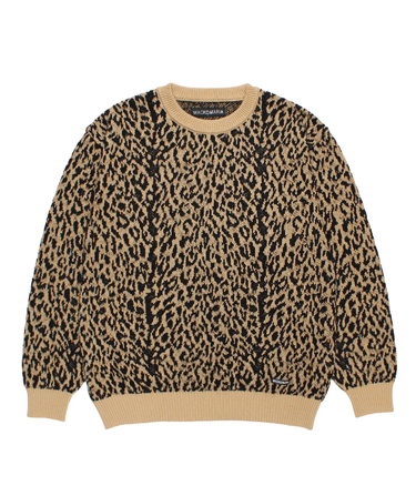 LEOPARD JACQUARD KNIT SWEATER