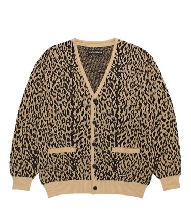 LEOPARD JACQUARD KNIT CARDIGAN