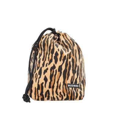 VELVETEEN LEOPARD DRAWSTRING BAG