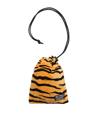 TIGER VELVET DRAWSTRING BAG