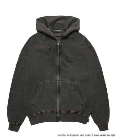 DEATH ROW RECORDS / GARMENT DYED ZIP UP HOODED SWEAT SHIRT