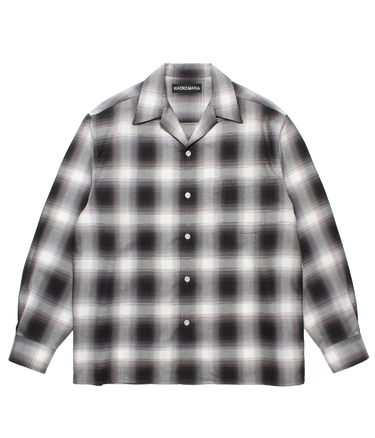 CHECK OPEN COLLAR SHIRT