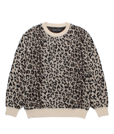 LEOPARD MOHAIR JACQUARD KNIT SWEATER