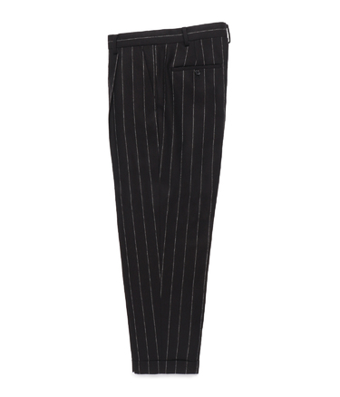 DORMEUIL / CHALK STRIPE PLEATED TROUSERS (TYPE-1)