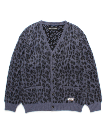 LEOPARD HEAVY MOHAIR KNIT CARDIGAN