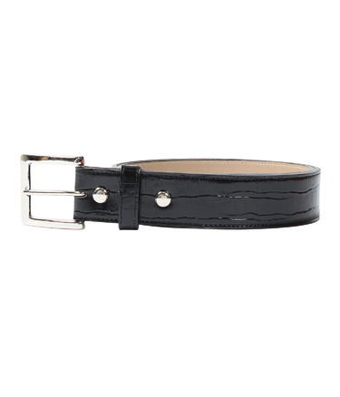 CROCODILE EMBOSSED LEATHER BELT