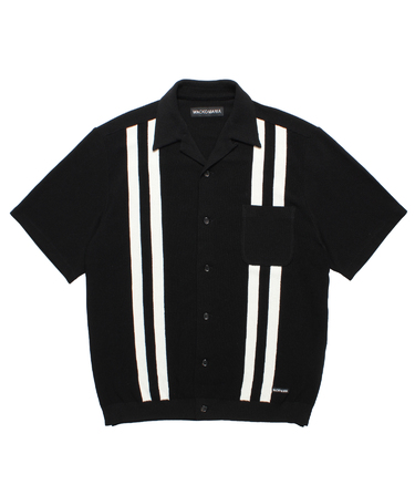 KNIT OPEN COLLAR SHIRT