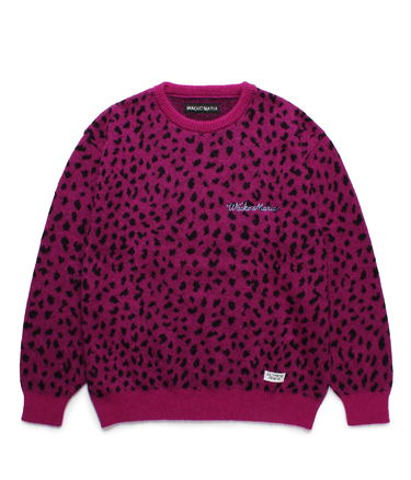 LEOPARD MOHAIR KNIT JACQUARD SWEATER