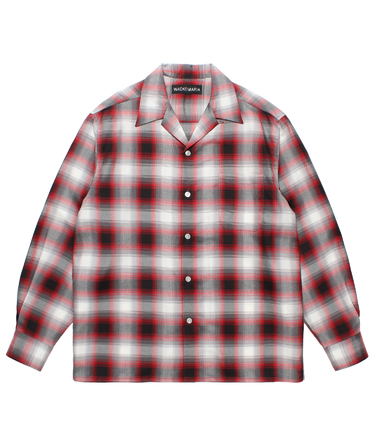 CHECK OPEN COLLAR SHIRT