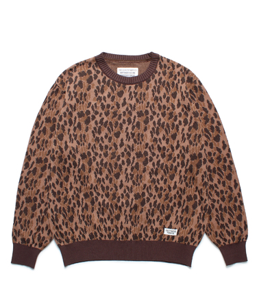 LEOPARD JACQUARD KNIT SWEATER