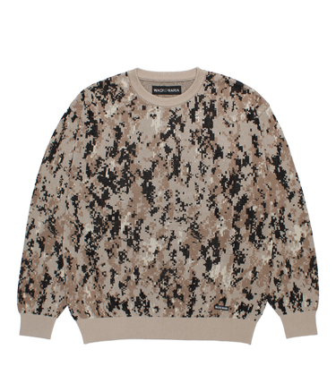 DIGITAL CAMO JACQUARD KNIT SWEATER