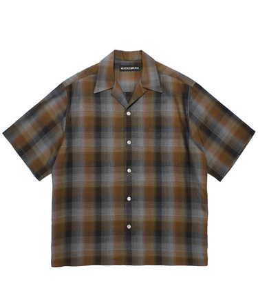 OMBRE CHECK OPEN COLLAR SHIRT