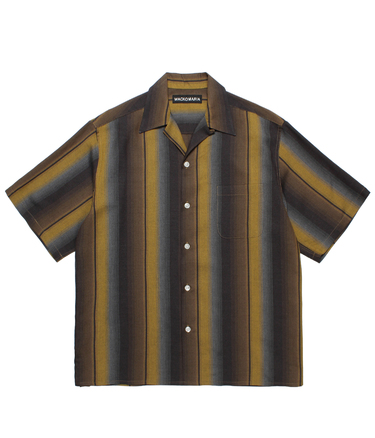 OMBRE STRIPE OPEN COLLAR SHIRT