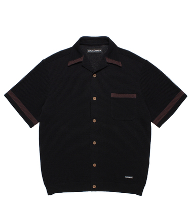 KNIT OPEN COLLAR SHIRT