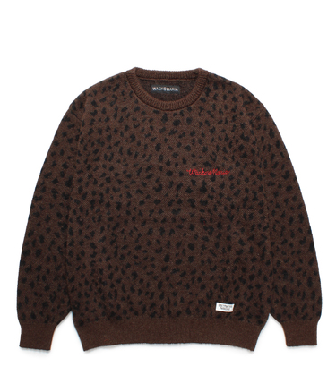 LEOPARD MOHAIR KNIT JACQUARD SWEATER