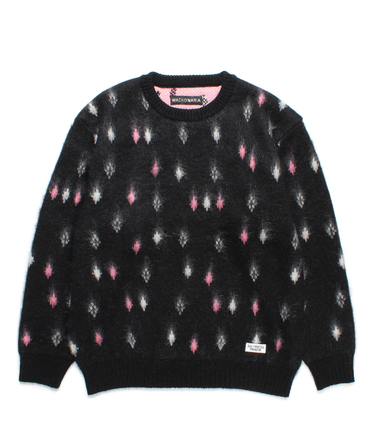 DIAMOND HEAVY MOHAIR KNIT SWEATER