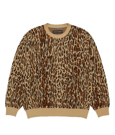 LEOPARD JACQUARD KNIT SWEATER