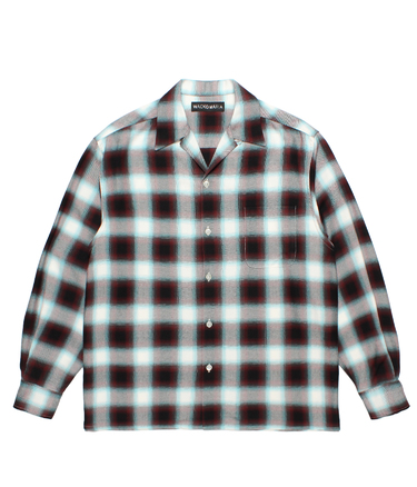 OMBRE CHECK OPEN COLLAR SHIRT