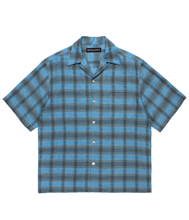 OMBRE CHECK OPEN COLLAR SHIRT