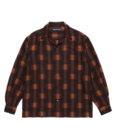 OMBRE CHECK OPEN COLLAR SHIRT