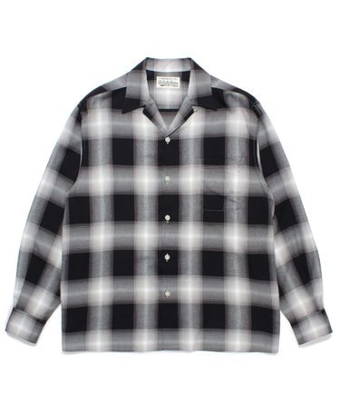 CHECK OPEN COLLAR SHIRT