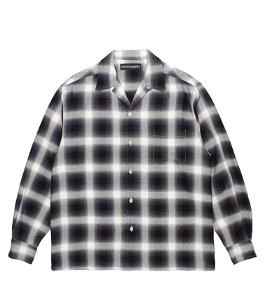 OMBRE CHECK OPEN COLLAR SHIRT