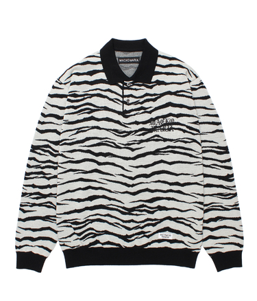 TIGER JACQUARD KNIT POLO SHIRT