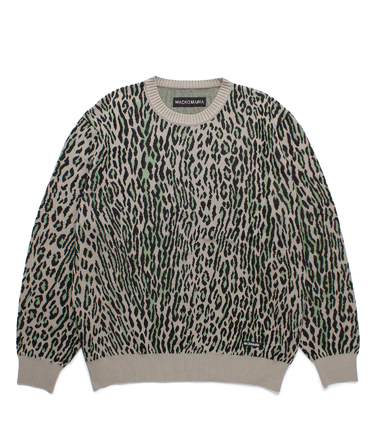 LEOPARD JACQUARD KNIT SWEATER