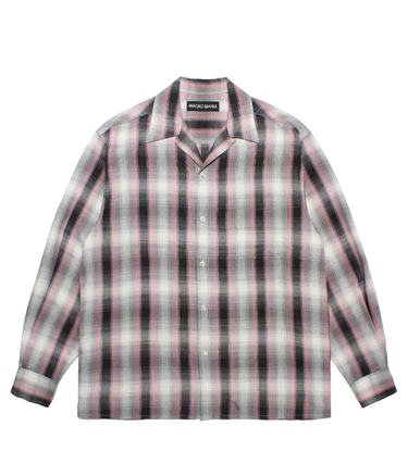 OMBRE CHECK OPEN COLLAR SHIRT