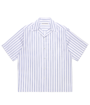 BEZ TEKSTIL / STRIPED OPEN COLLAR SHIRT